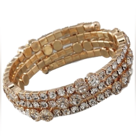 Boutique Jewelry - Rhinestone Spiraling Wrap Bracelet